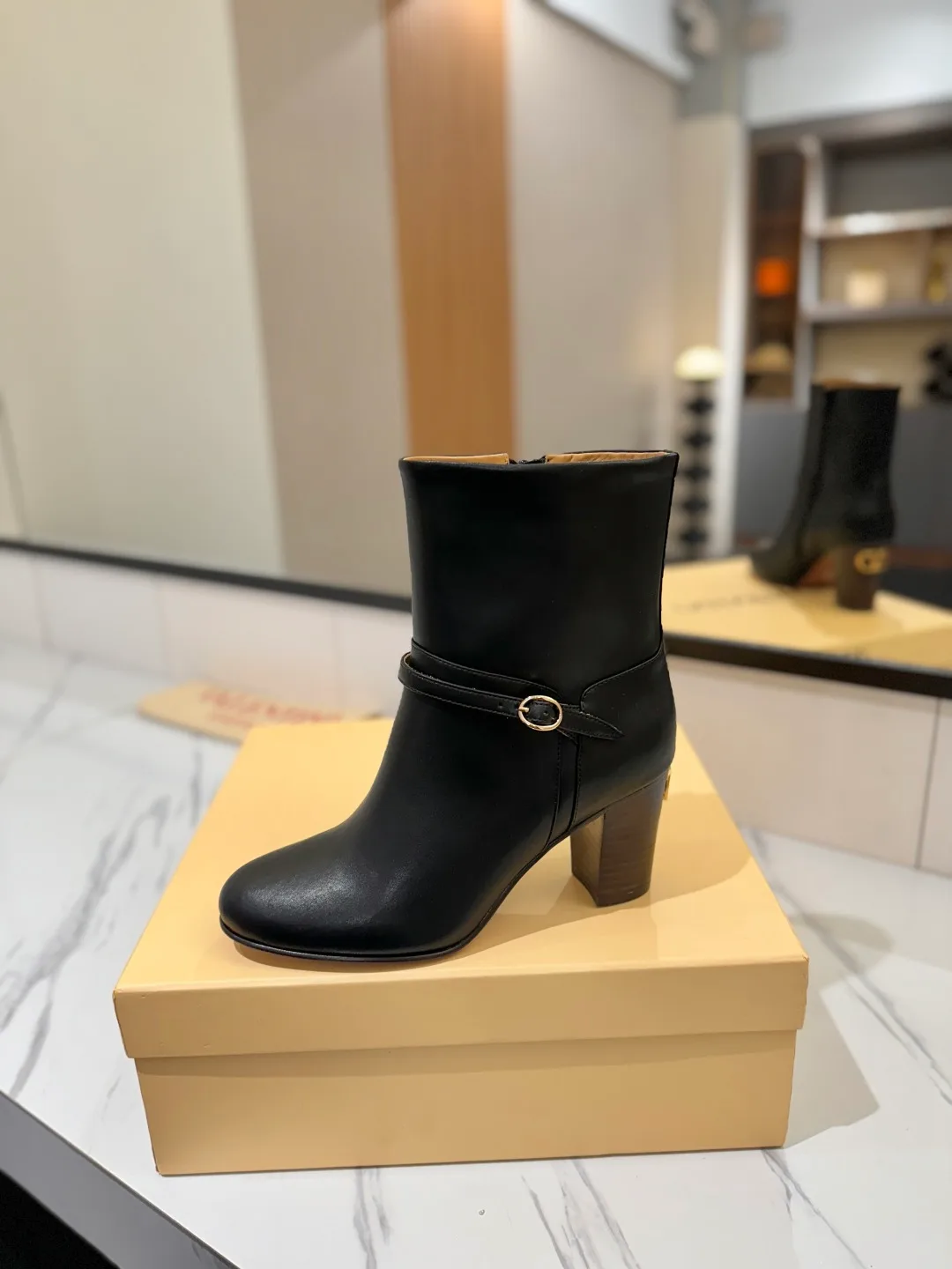 Valentino Calfskin Boots in Black · view 6