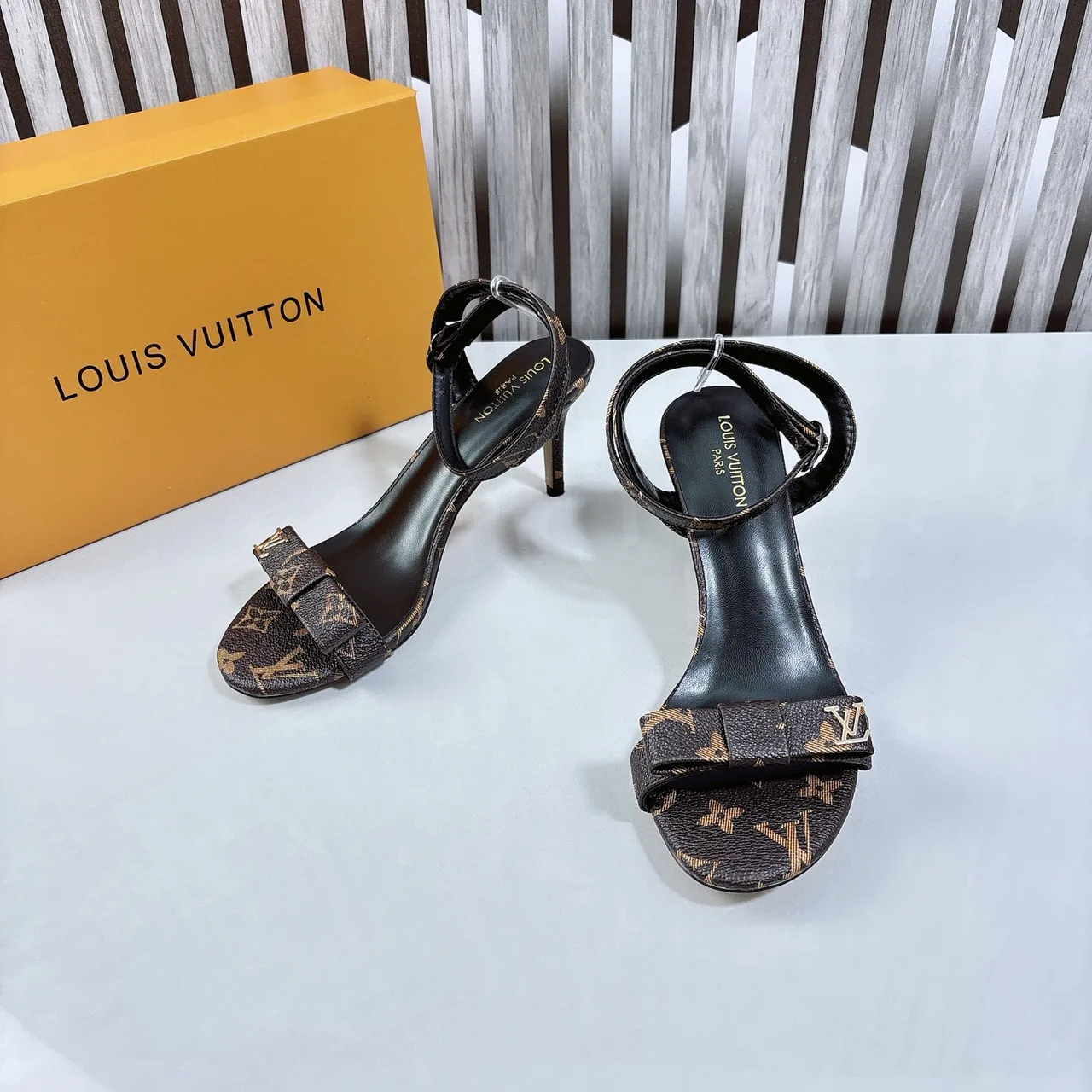 Louis Vuitton Monogram Ankle Strap Sandals in Brown · view 3