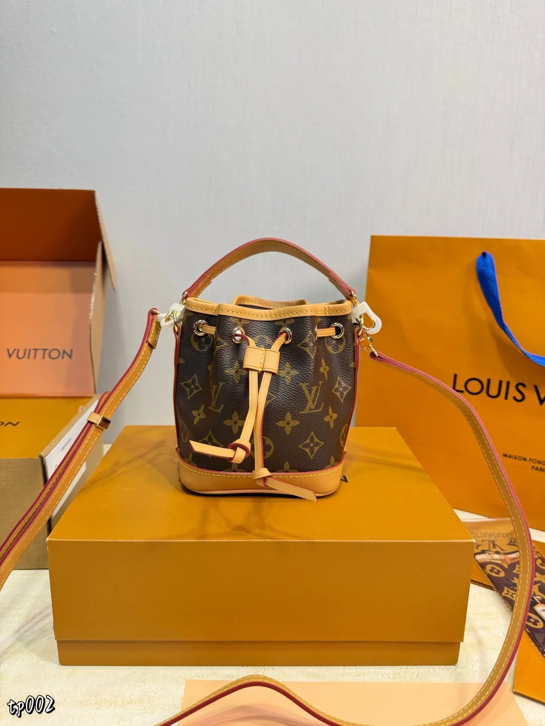 Louis Vuitton Nano Noe Bucket Bag in Brown · view 2