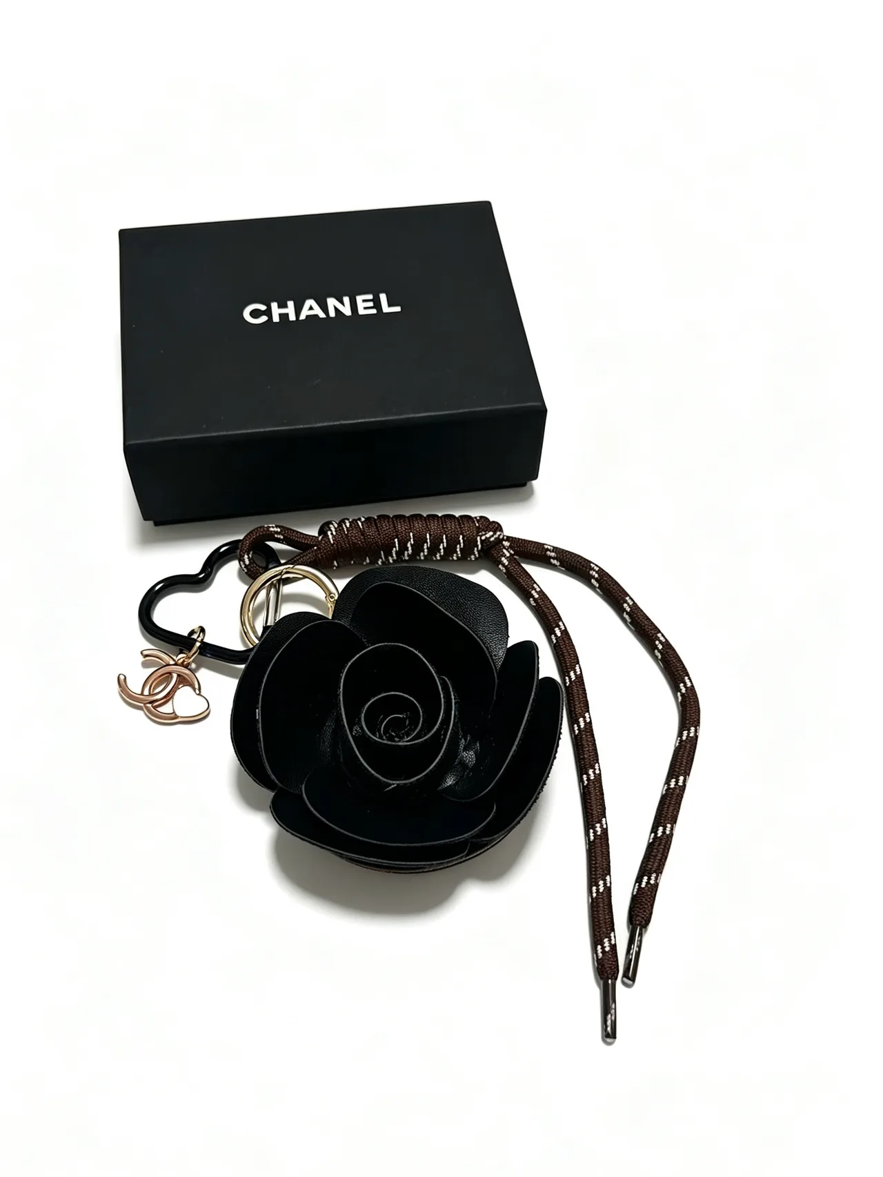 Chanel Rose Bag Charm in Black · view 1
