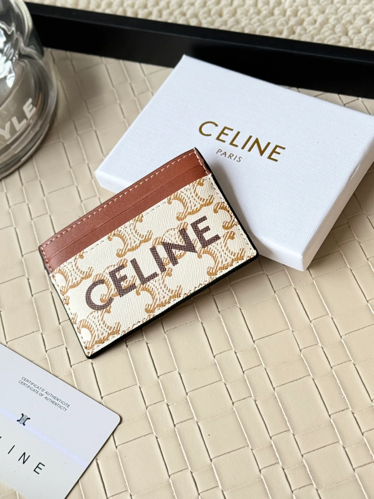 Celine Zip Cardholder in White · view 1