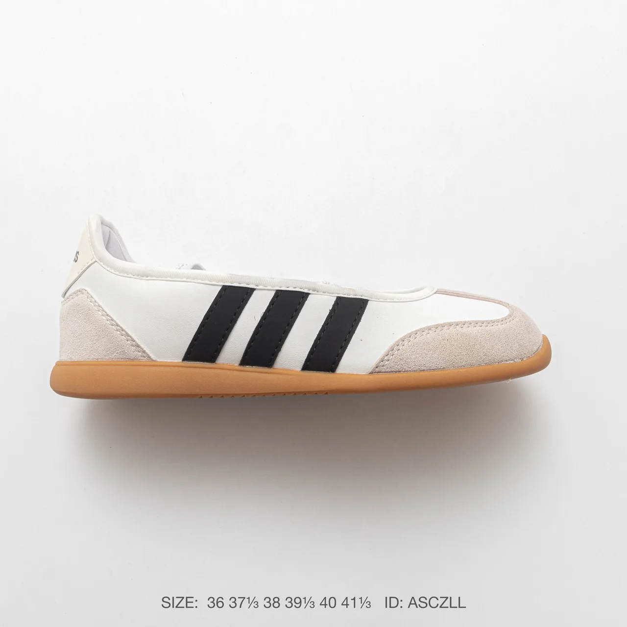 Adidas Striped Round-Toe Ballet Sneakers in White · view 1