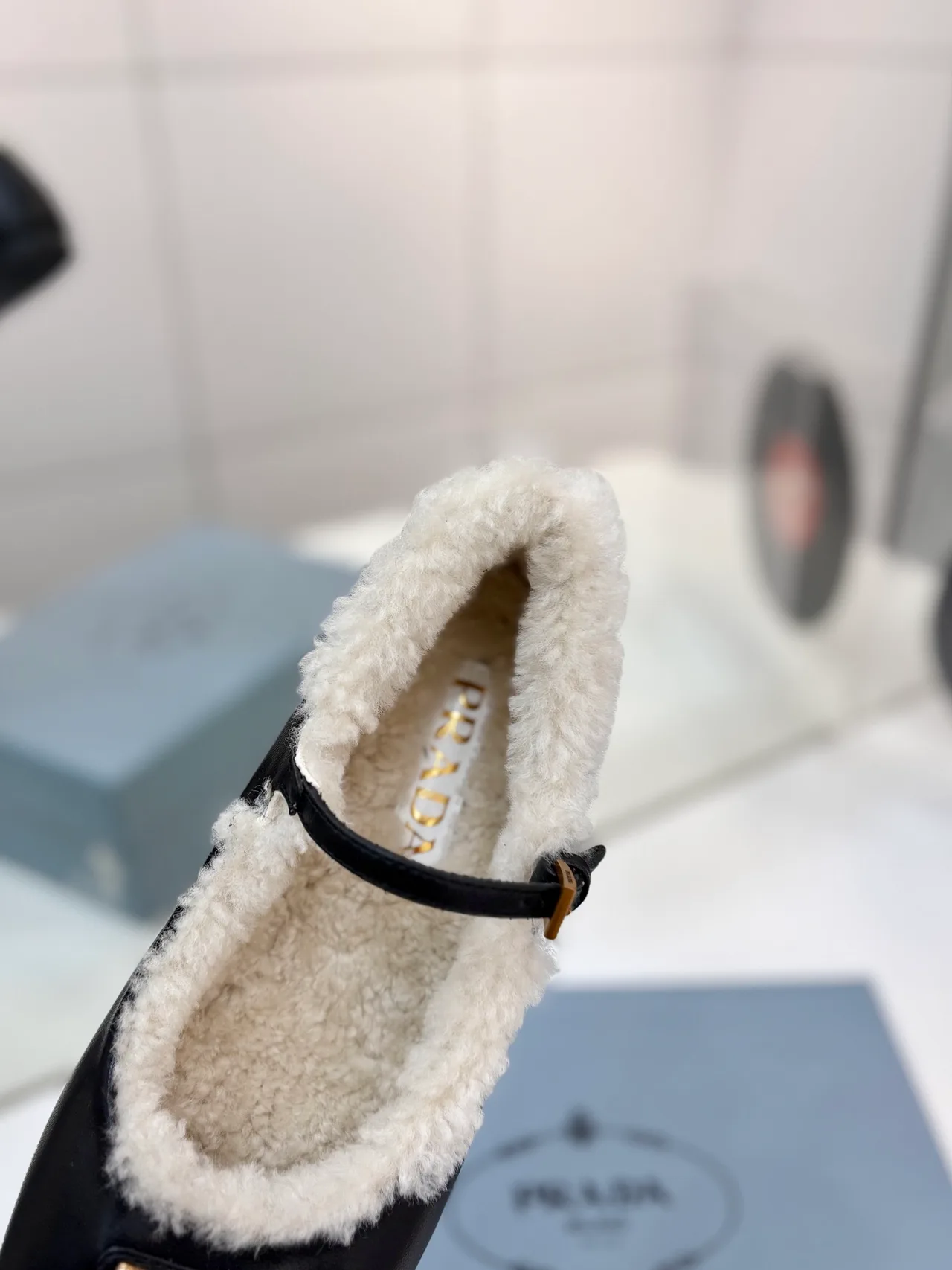 Prada Smooth Mary Jane Shoes in Black · view 8