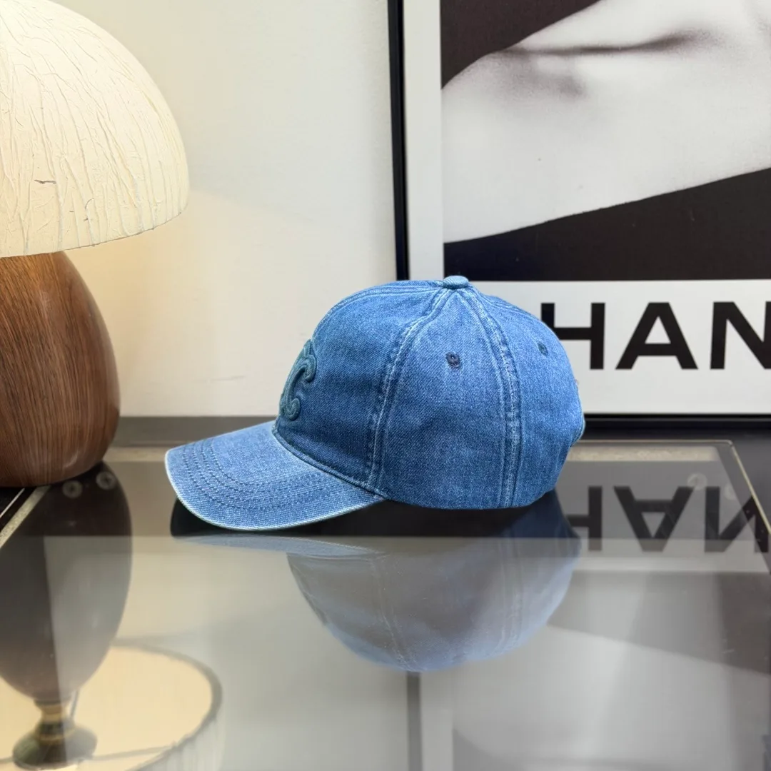 Celine Denim Baseball Cap in Blue & Grey · view 3