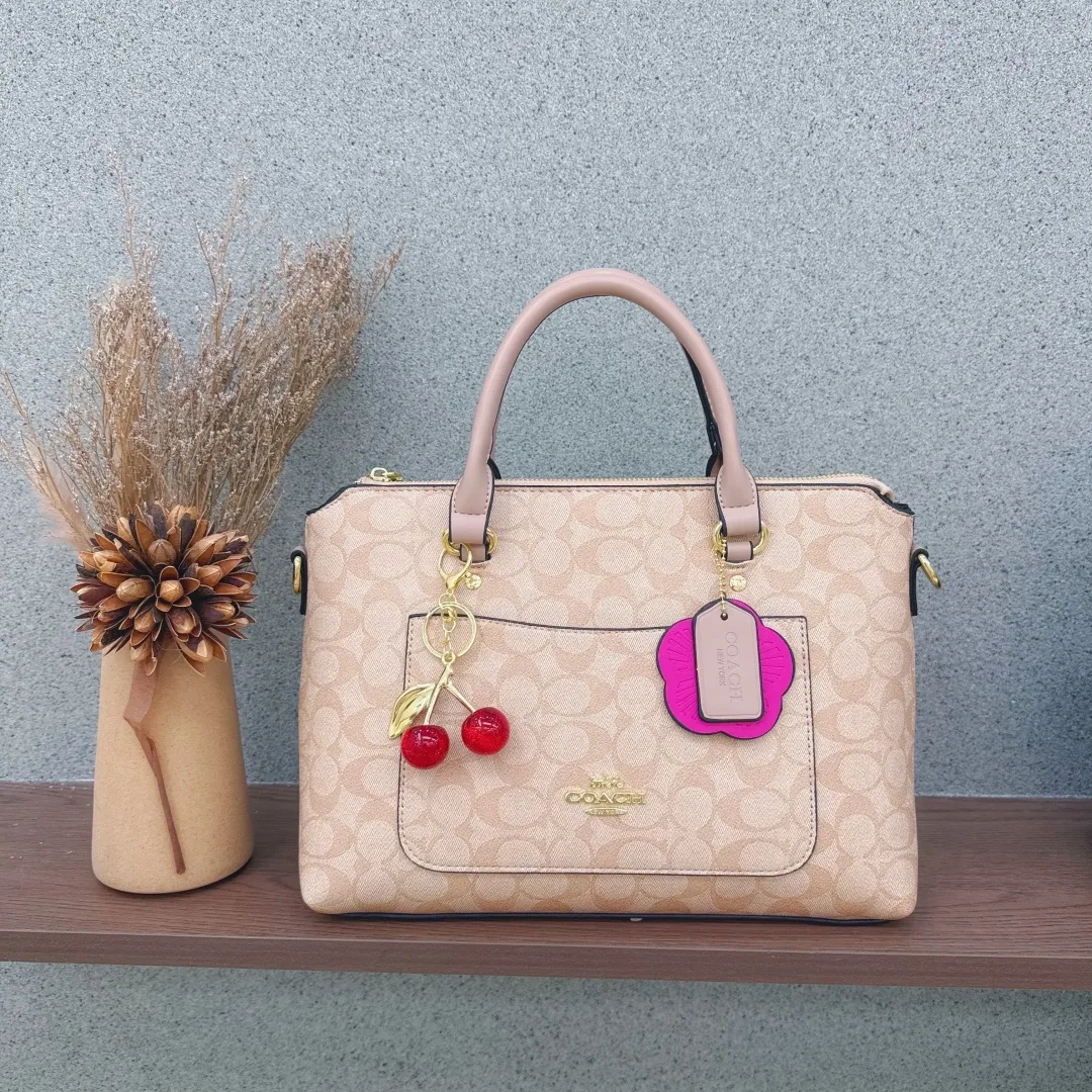 Coach Top-handle satchel in Blue & Beige & Grey & Brown · view 2