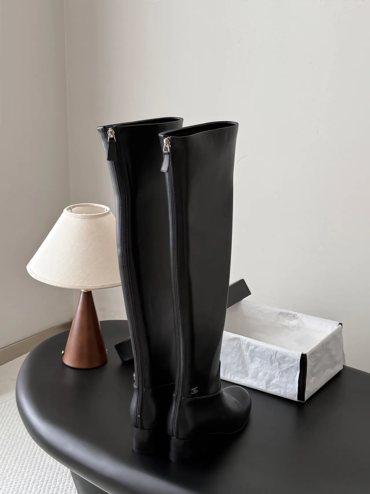 Chanel Sheepskin Boots in Black · view 3