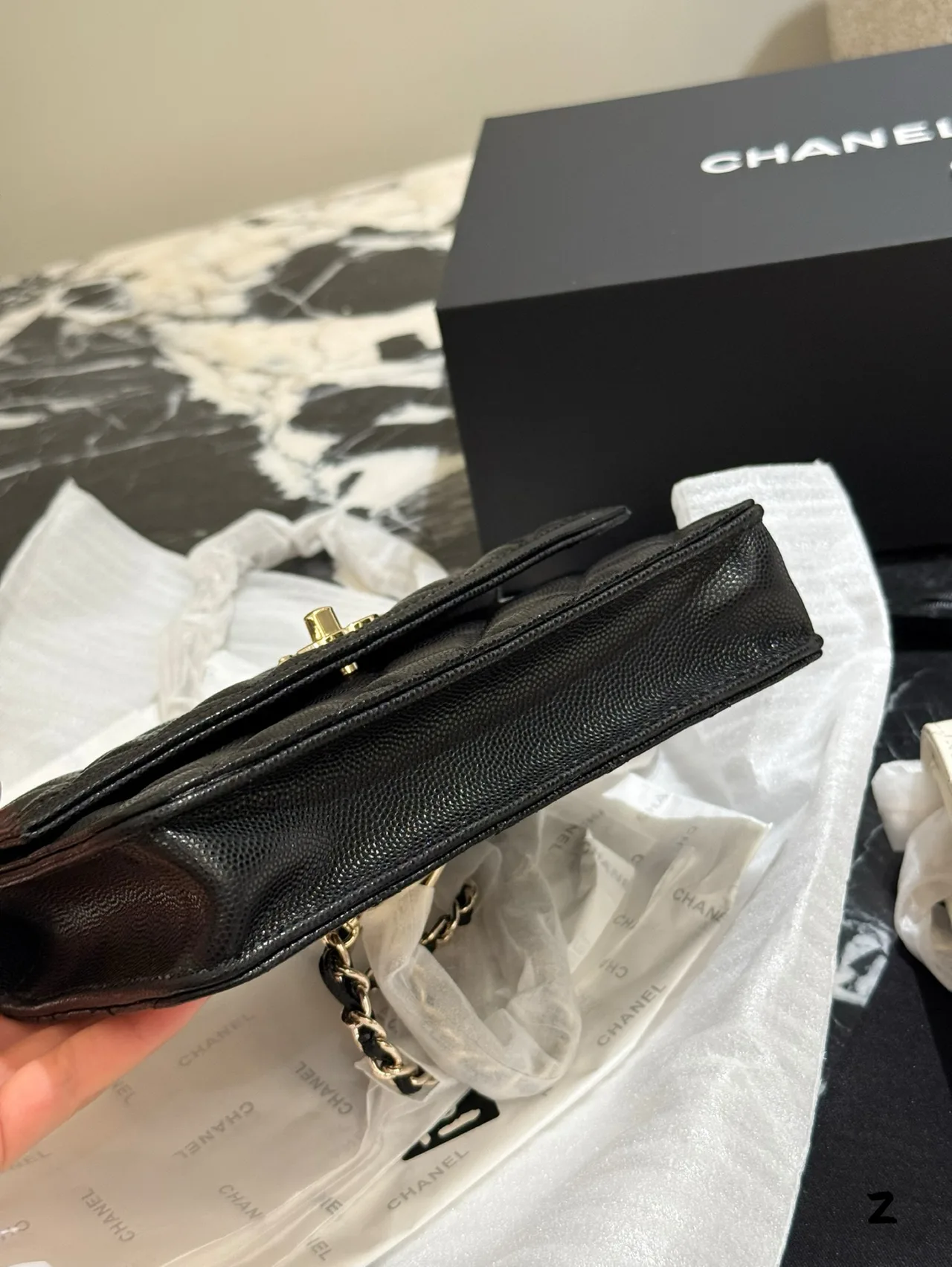 Chanel Small Flap Shoulder Bag in Black & White · view 5