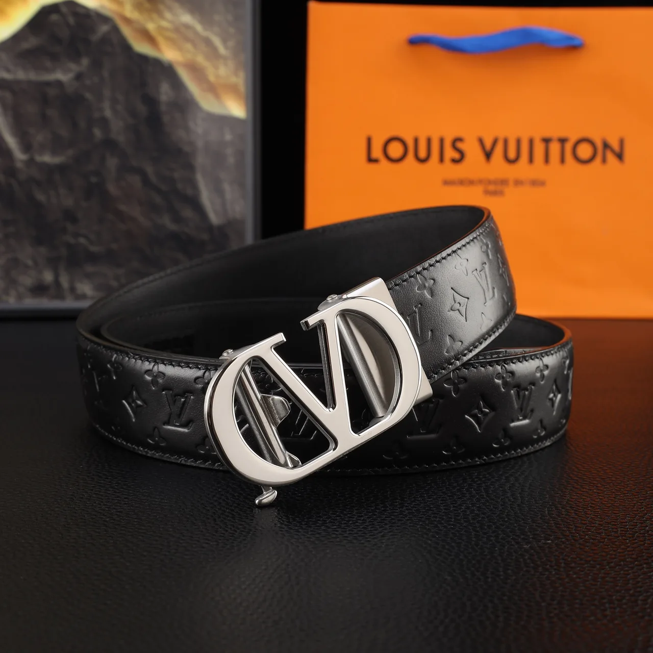 Louis Vuitton Monogram Automatic Belt in Black · view 3
