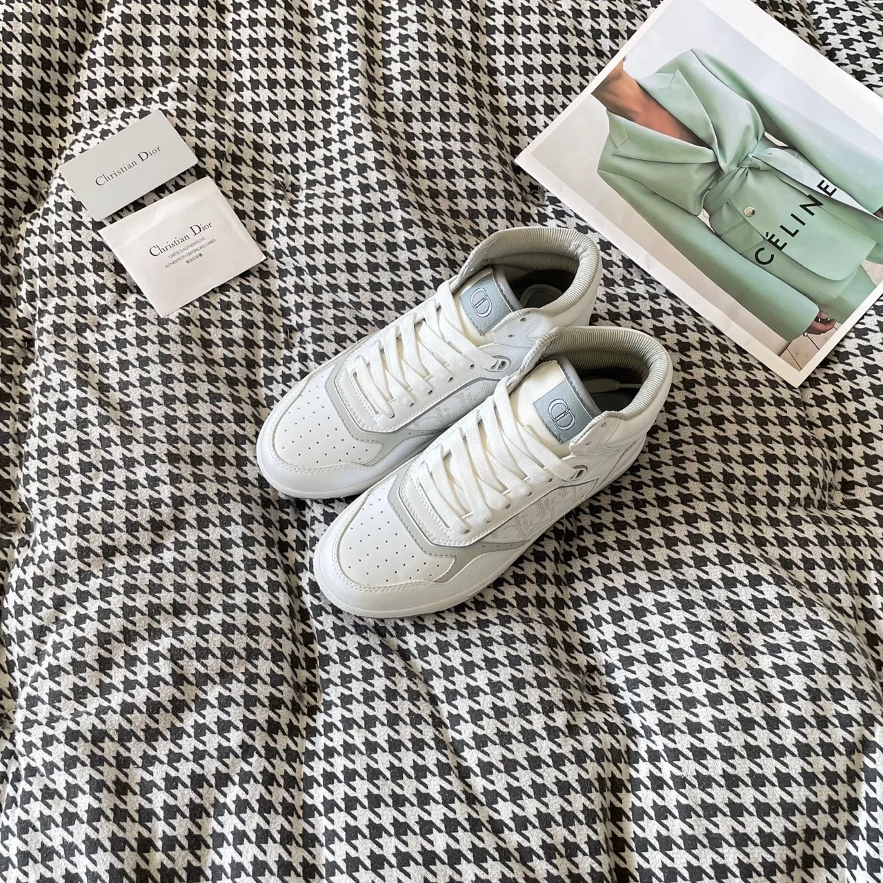 Dior B27 High-Top Sneakers in White · view 3