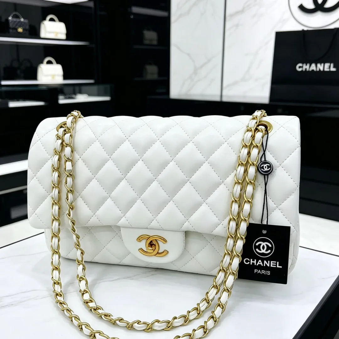 Chanel Quilted Flap Bag in Pink / Beige / Red / Blue / Black / White / Green · view 7