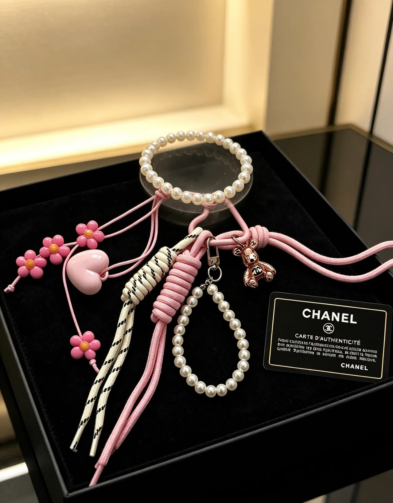 Chanel Flower Bag Charm in Pink · view 6