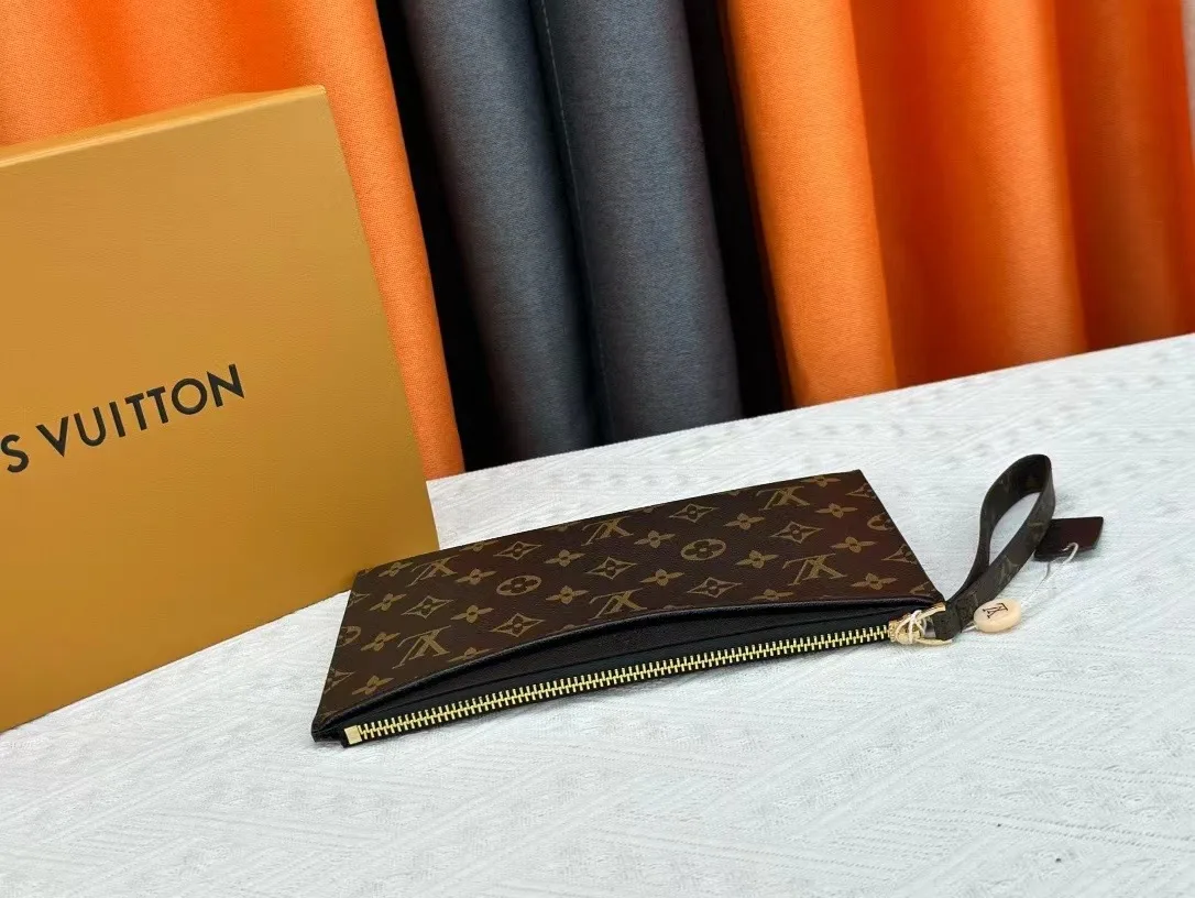 Louis Vuitton Calfskin Wristlet Pouch in Brown · view 5
