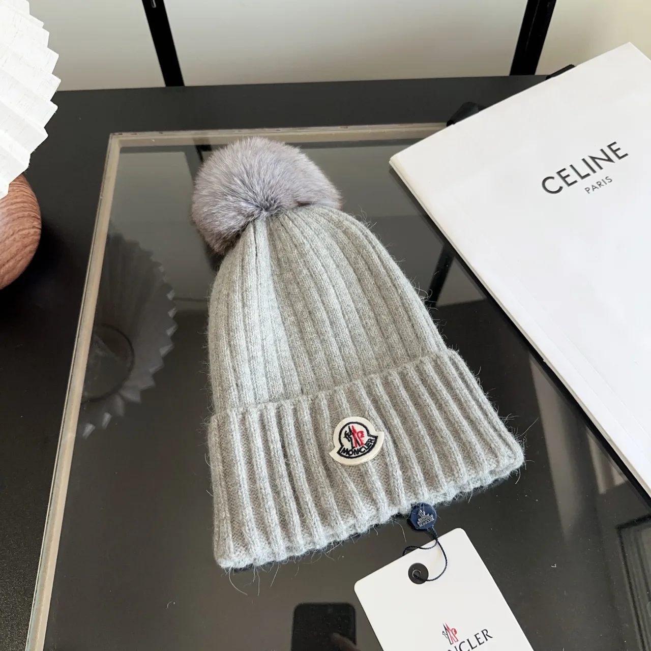 Moncler Beanie in Grey · view 5