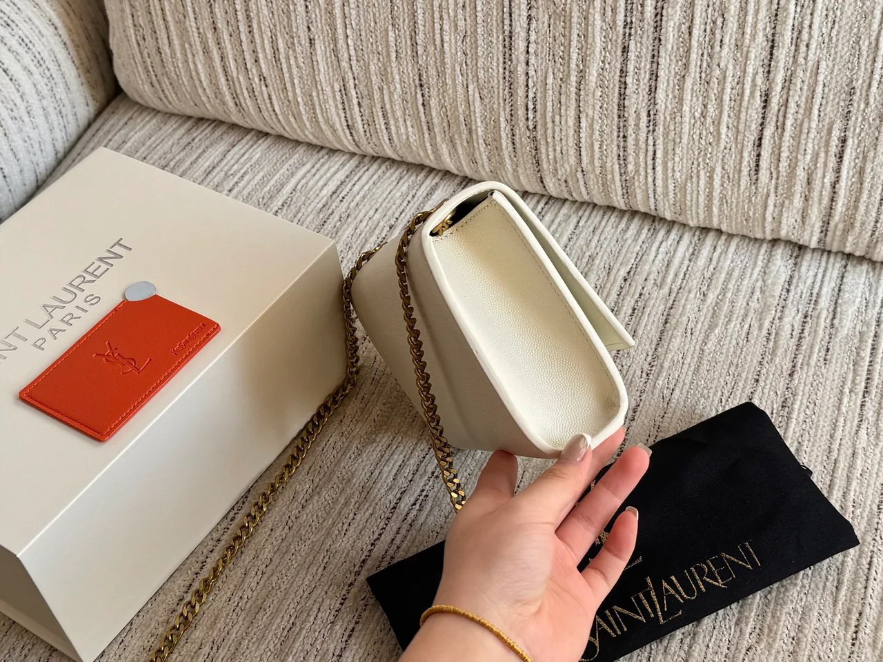 Saint Laurent Chain Wallet in Black & White · view 5