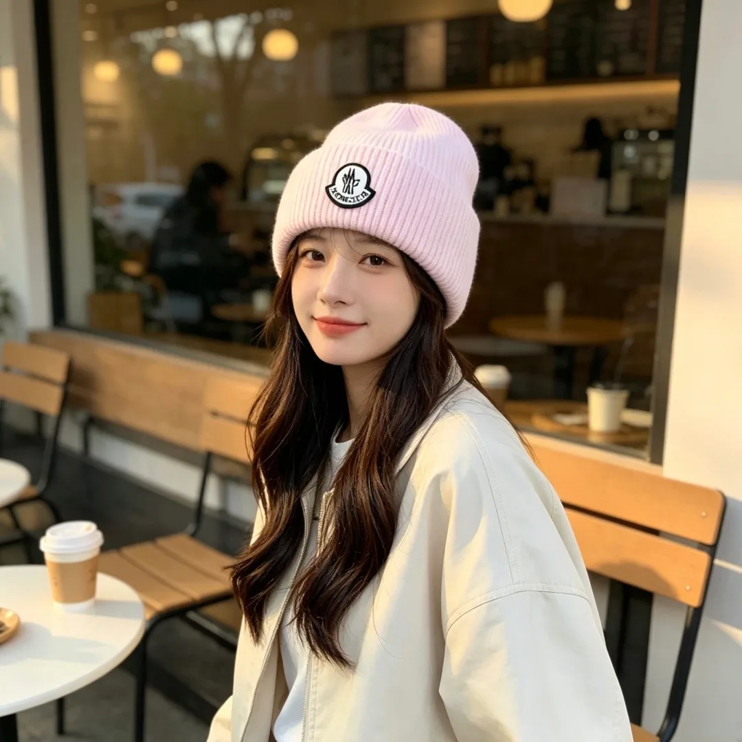 Moncler Ribbed Beanie in Pink · view 2