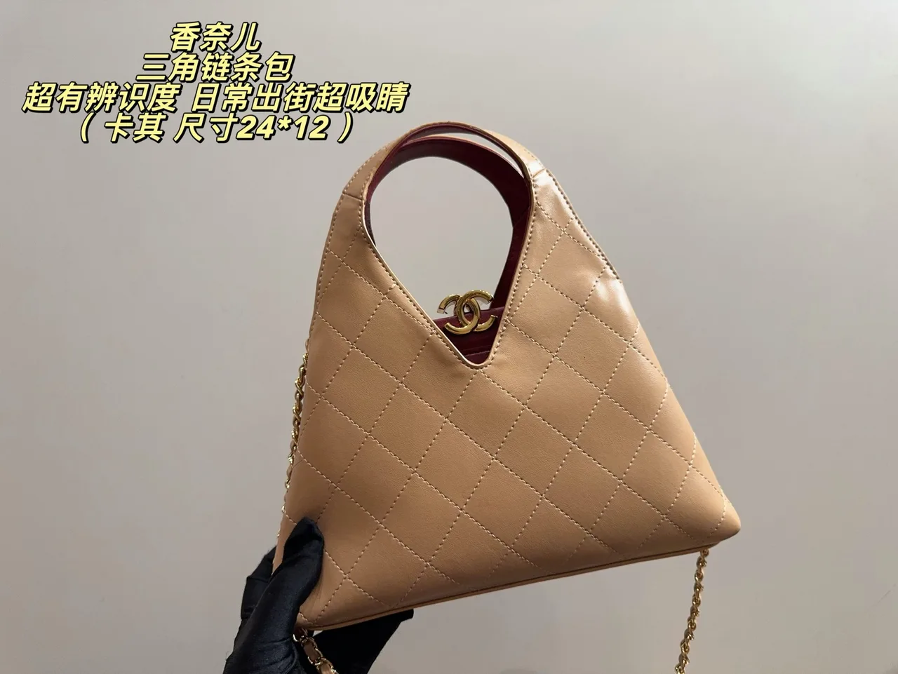 Chanel Quilted Crossbody Bag in Beige · view 4