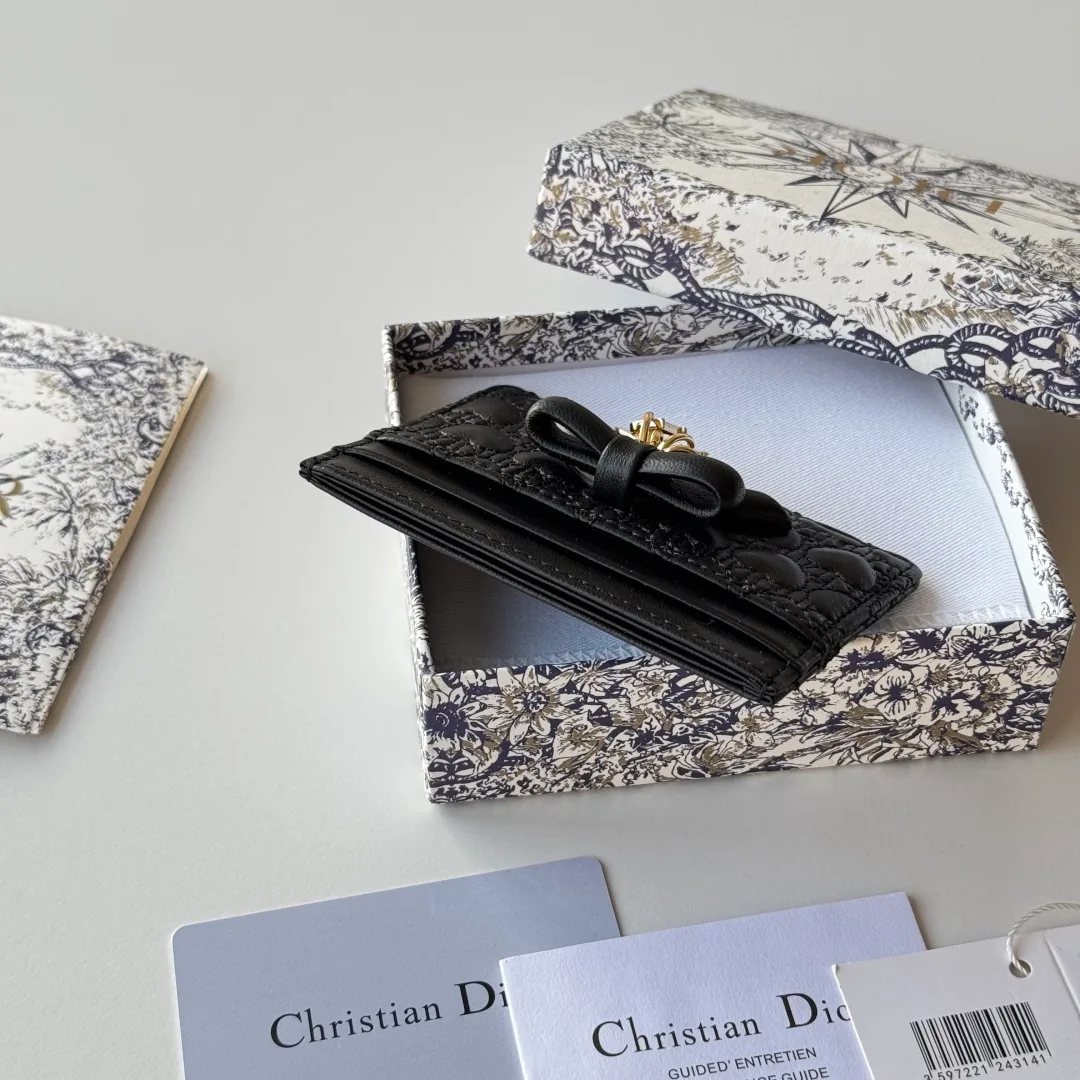 Dior Lambskin Bow Cardholder in Black · view 4