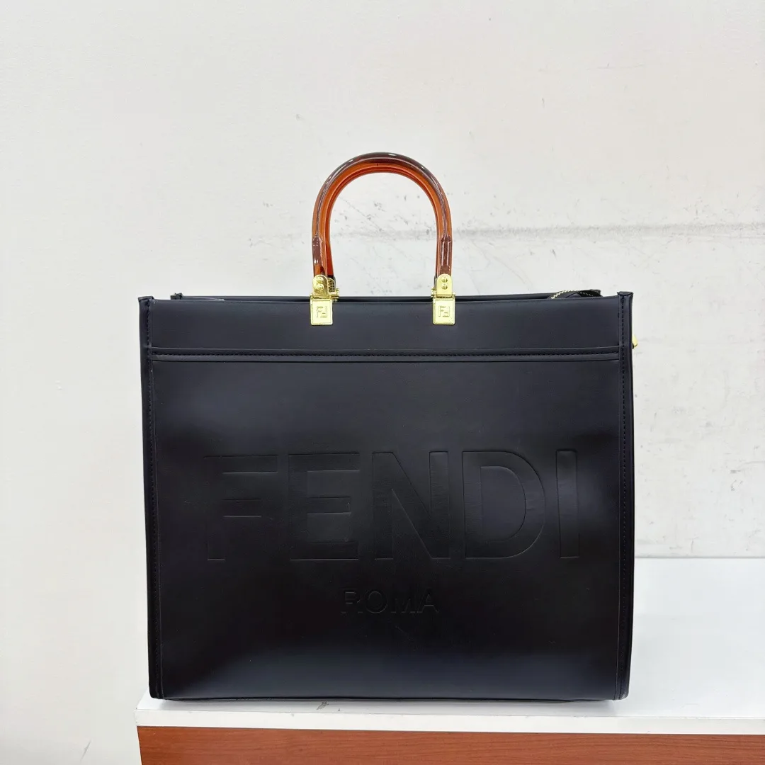 Fendi Sunshine Tote in Black & Green & Tan & Brown · view 1