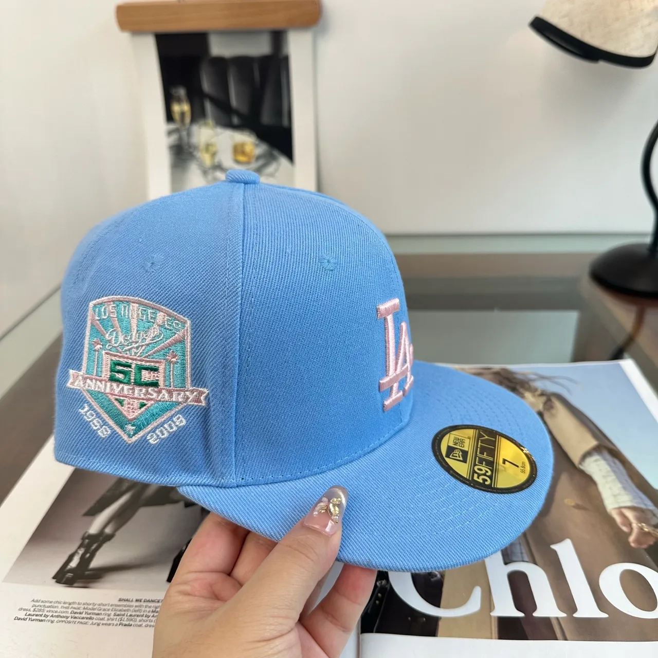New Era LA fitted graphic cap in Black & Yellow & Red & Blue · view 5