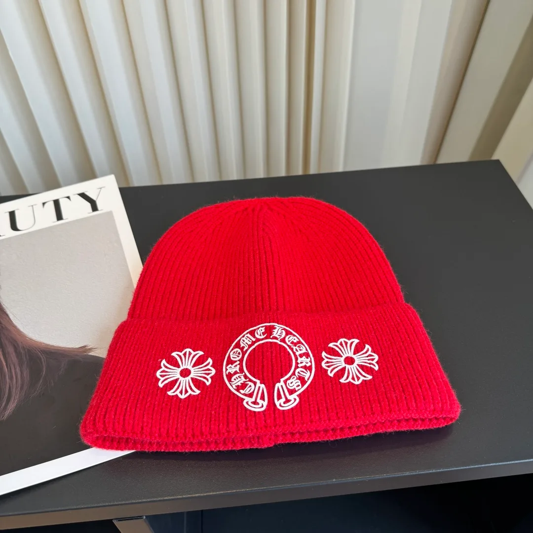 Chrome Hearts Knit Beanie in Red · view 4