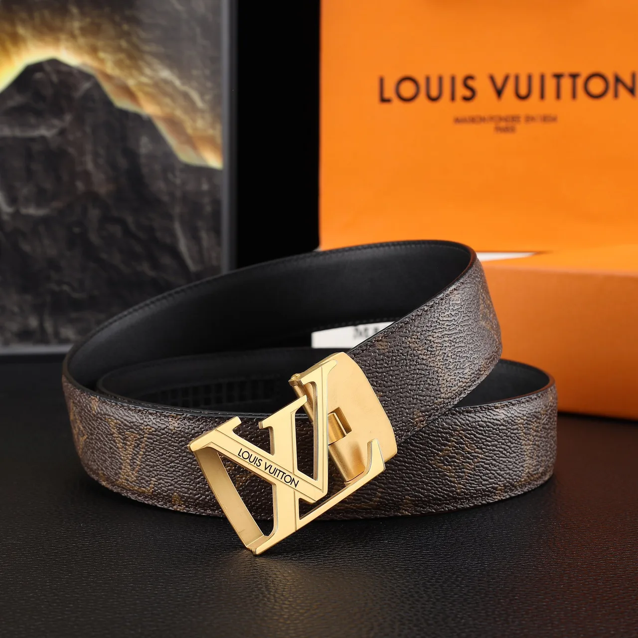 Louis Vuitton Belt in Brown & Black · view 1