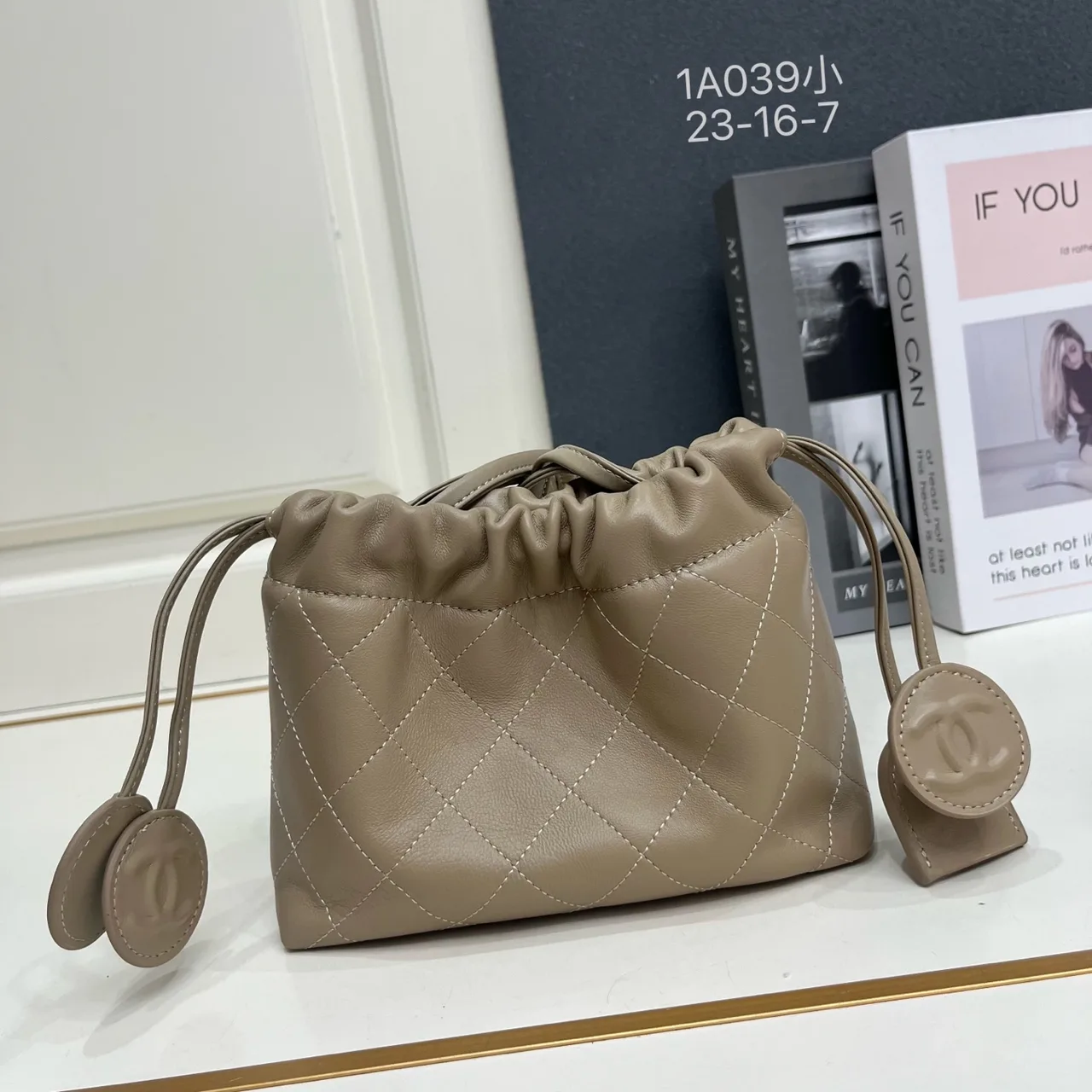 Chanel Quilted Clutch in Beige · view 2