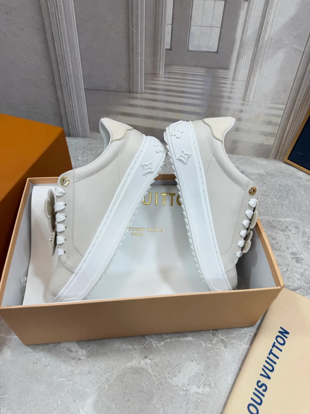 Louis Vuitton Smooth Sneakers in Grey · view 5