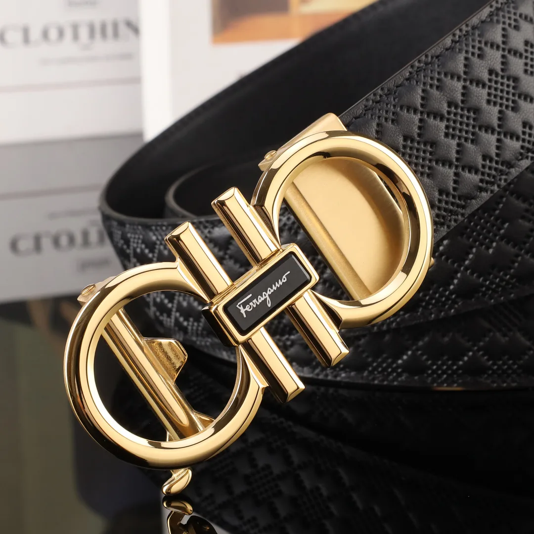 Ferragamo Gancini Buckle Belt in Black · view 7