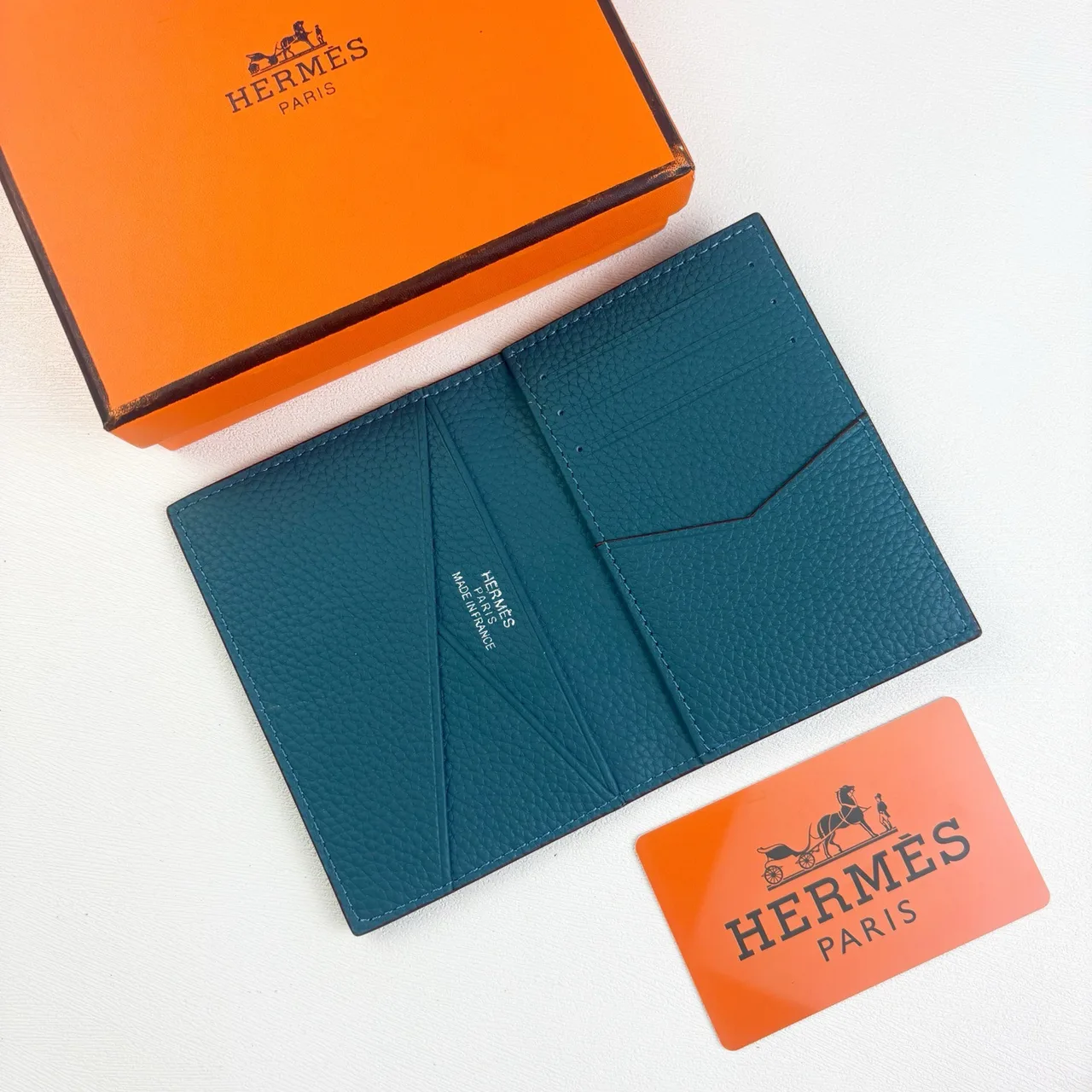 Hermes Cardholder in Blue & Pink · view 5