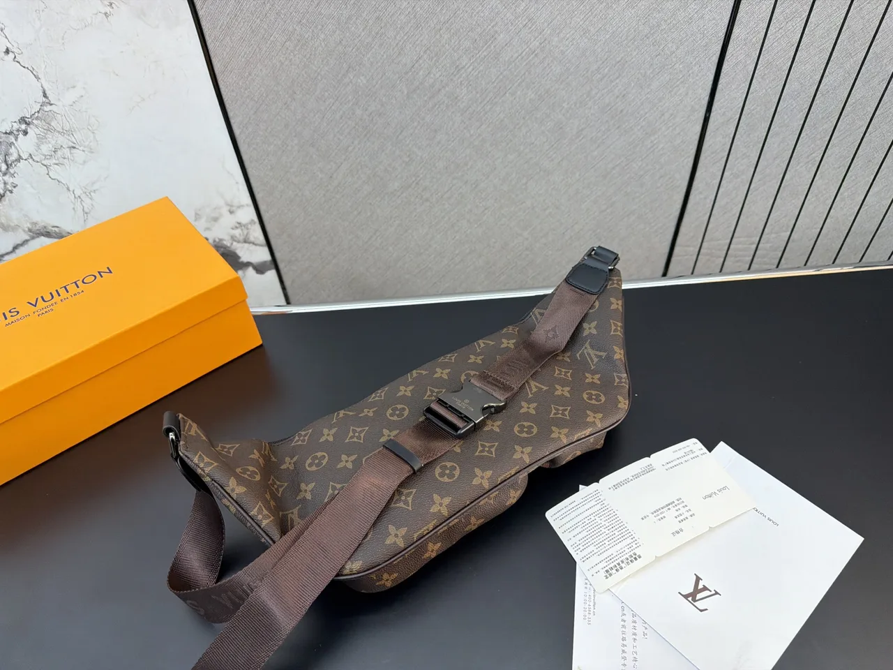 Louis Vuitton Multi-Pocket Belt Bag in Brown / Black · view 4