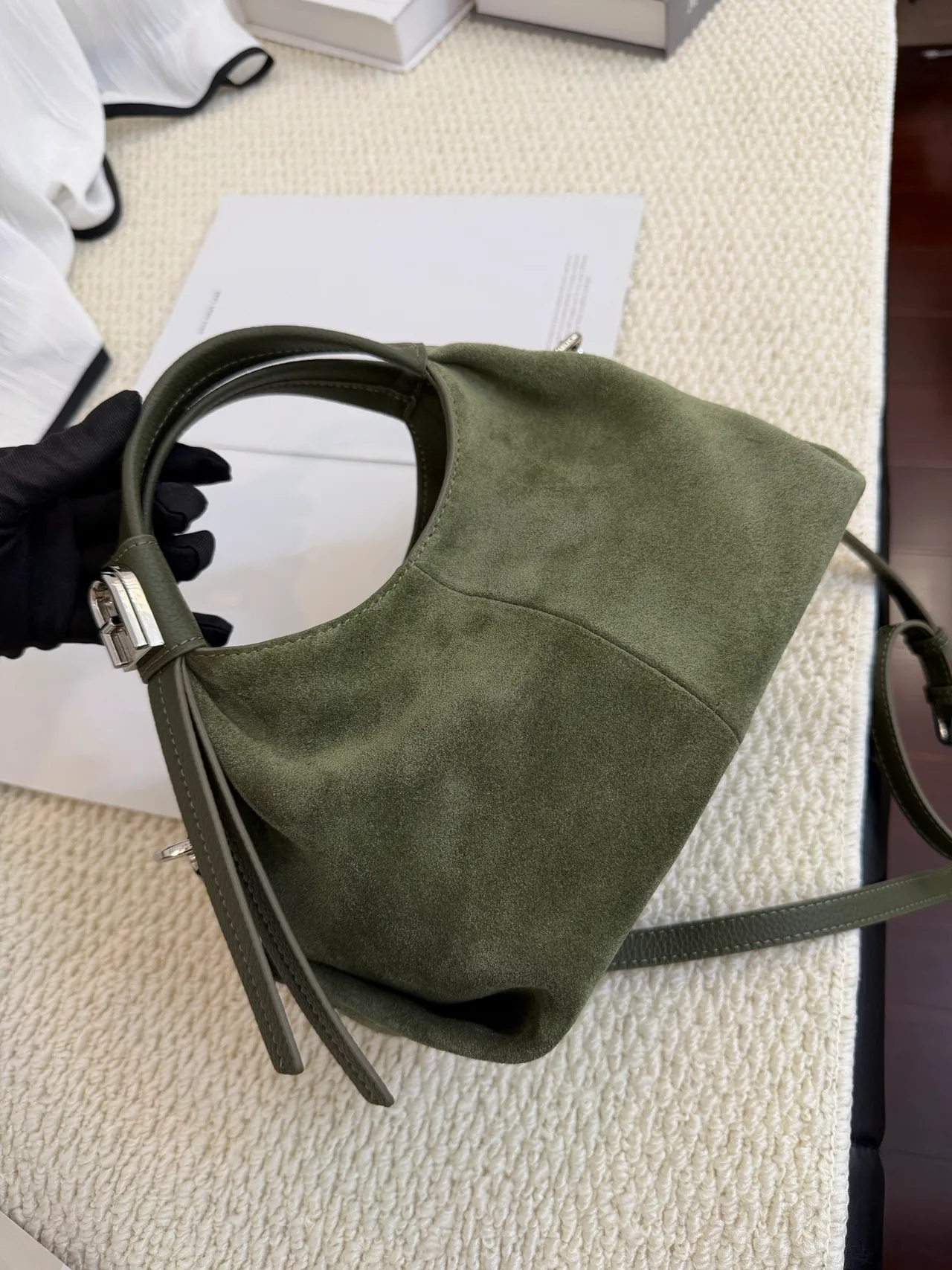 Furla Cowhide Hobo Bag in Green · view 5