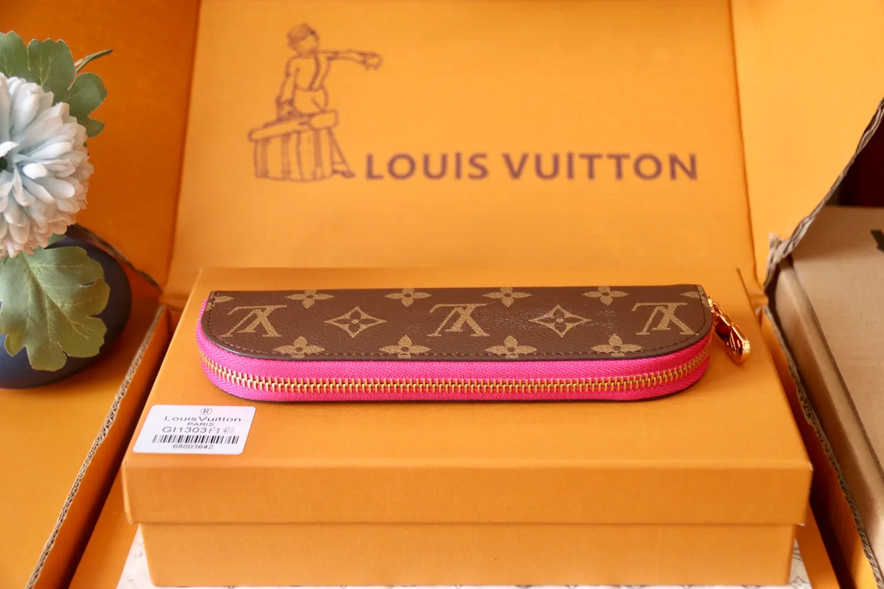 Louis Vuitton Canvas Smooth Zip Pencil Case in Brown · view 4