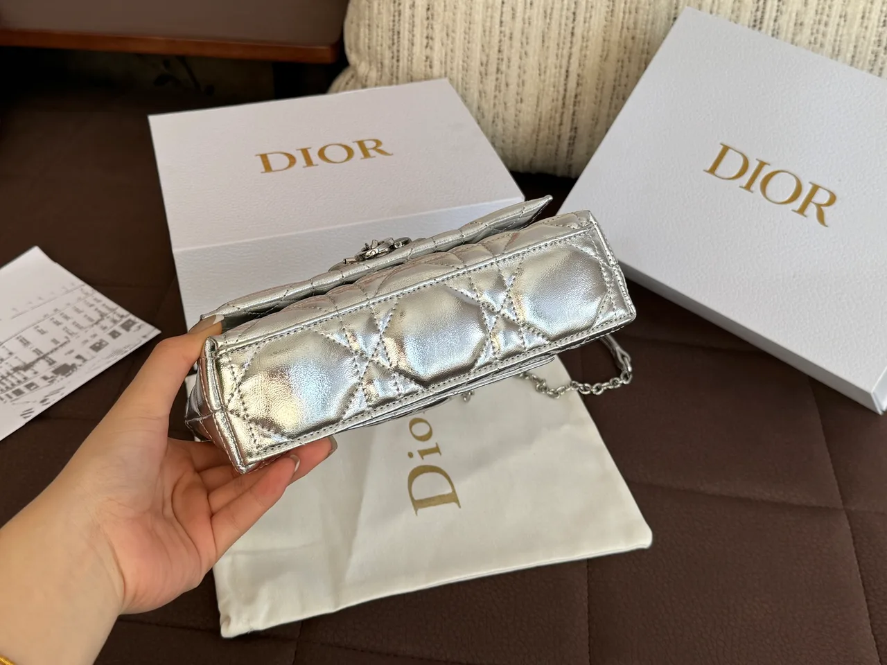 Dior My Dior metallic flap bag in Gold & Silver · view 5