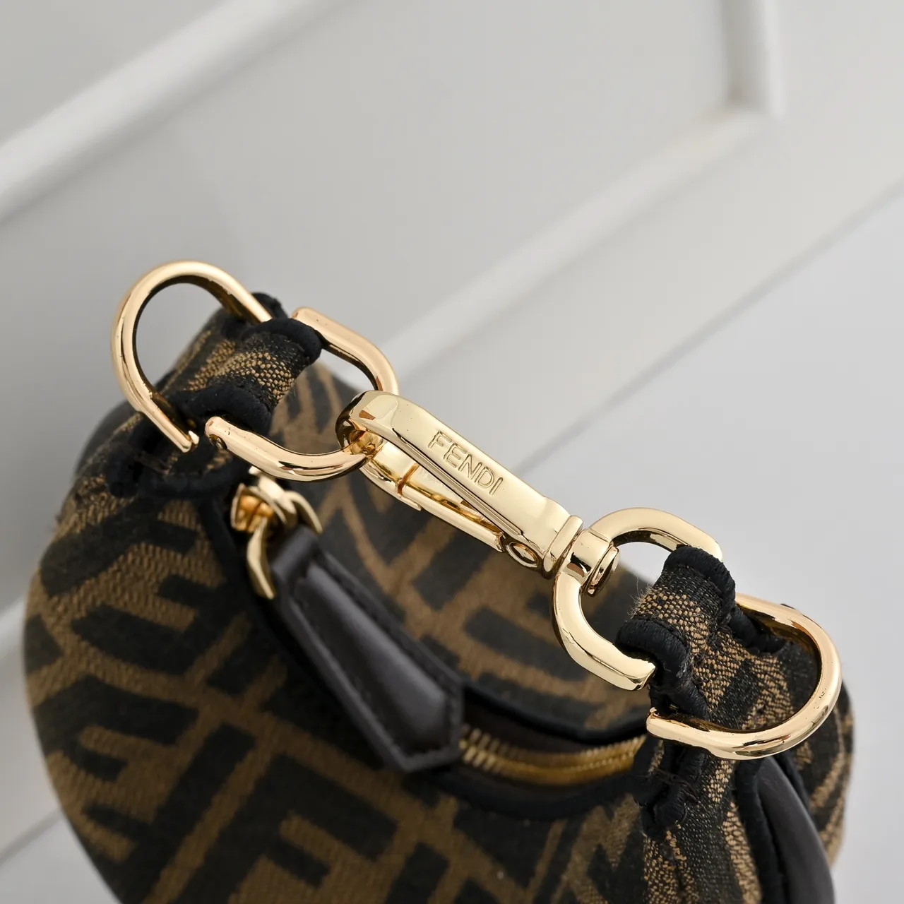 Fendi Embroidered Hobo Bag in Brown · view 5