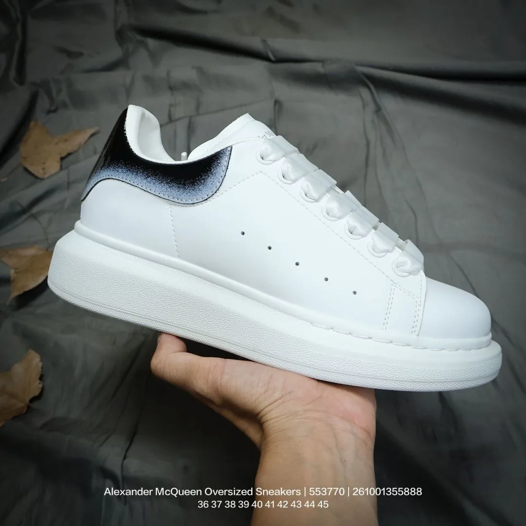 Alexander McQueen Lambskin Oversized Sneakers in White · view 1