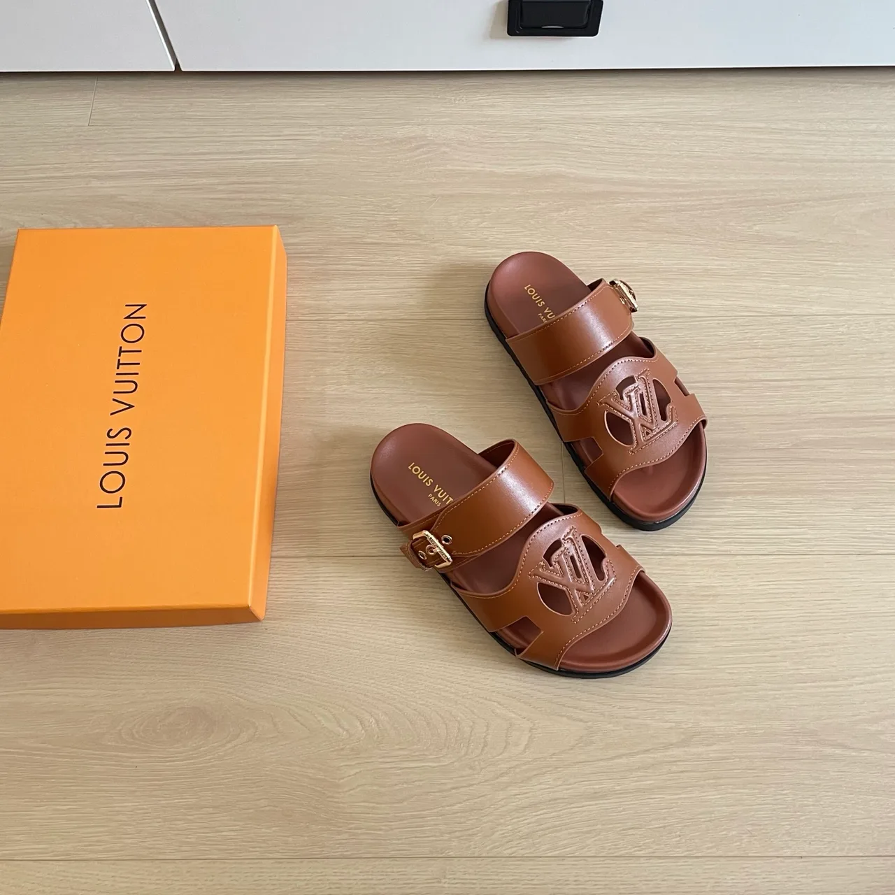 Louis Vuitton Leather Sandals in Brown · view 4