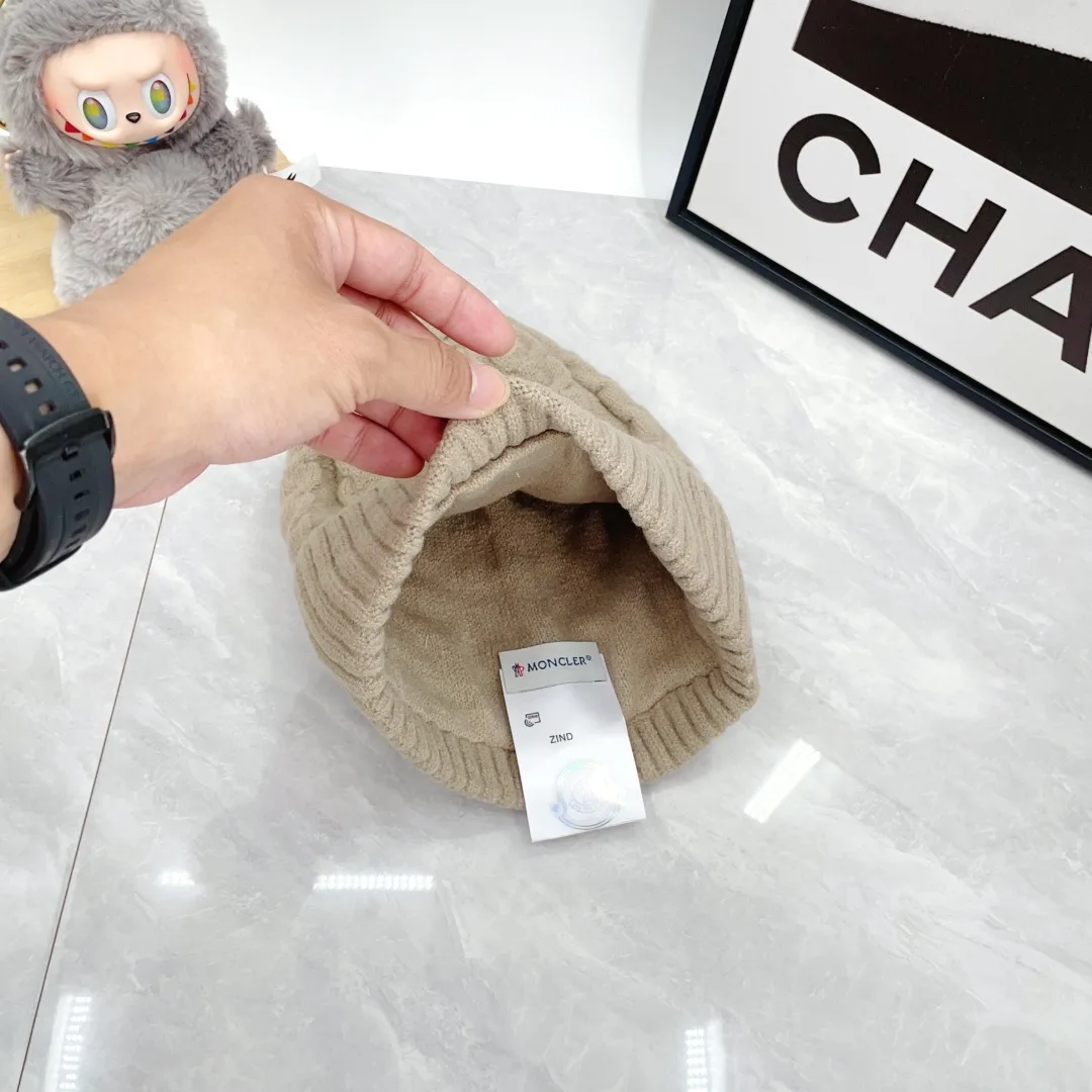 Moncler Wool Hat Scarf and Gloves Set in Beige · view 7