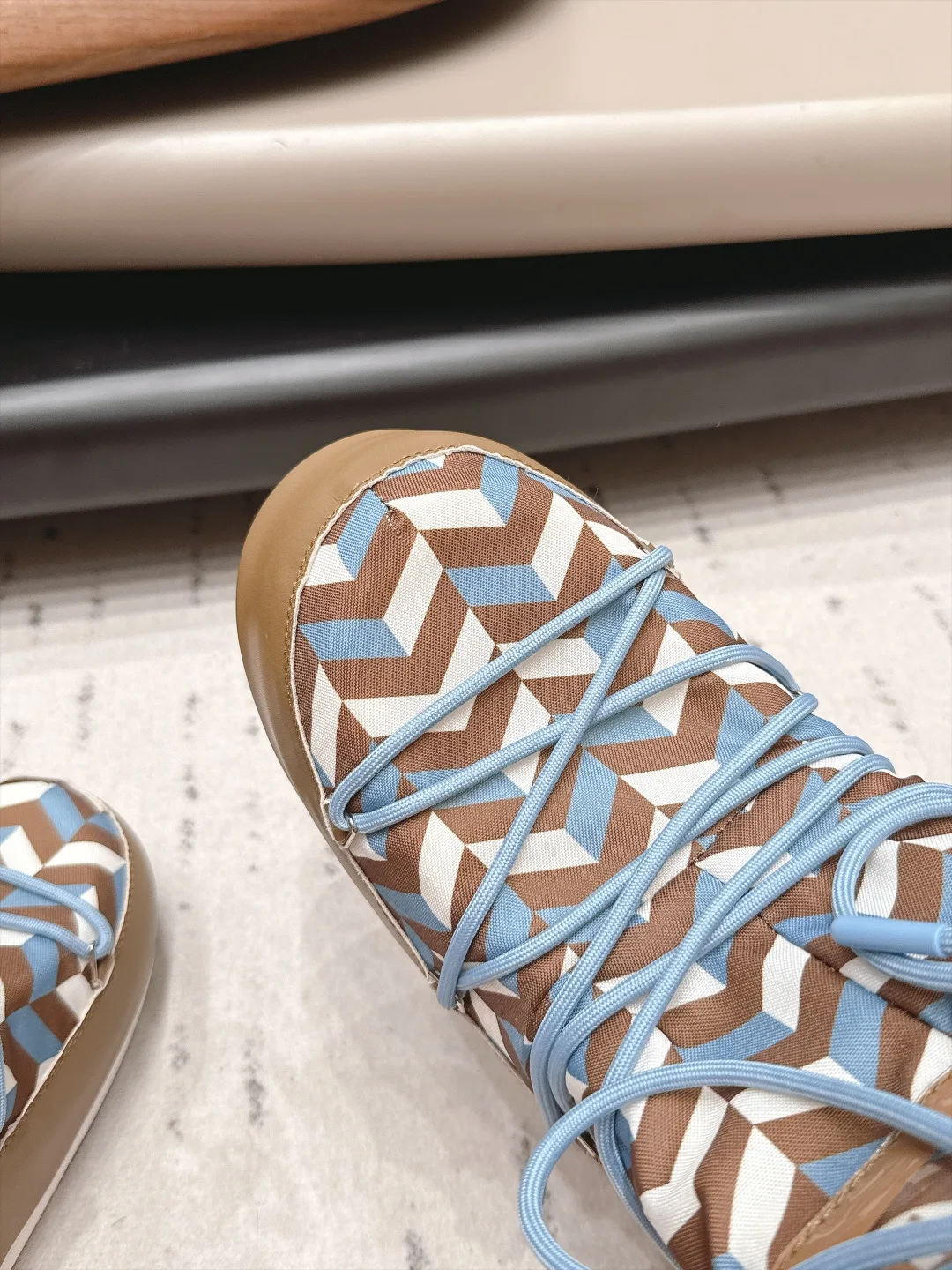 Moon Boot Woven Chevron Snow Boots in Brown · view 6