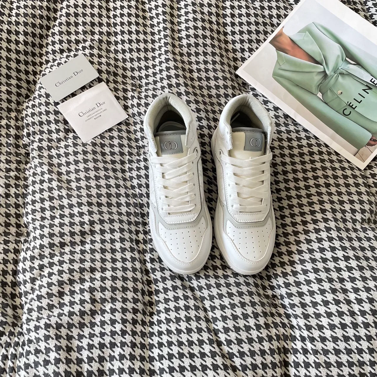 Dior B27 High-Top Sneakers in White · view 2