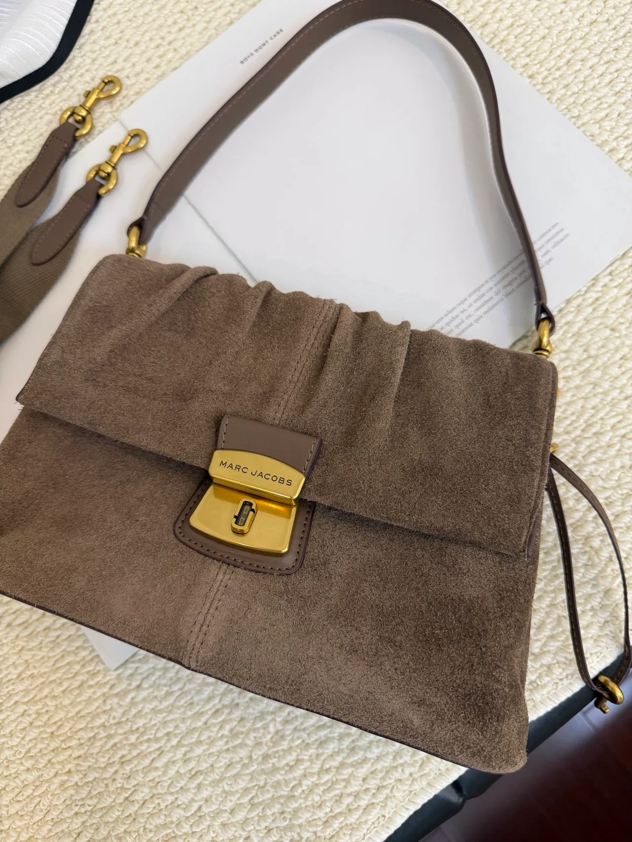 Marc Jacobs Cowhide Suede-Look Top-Handle Bag in Brown · view 4