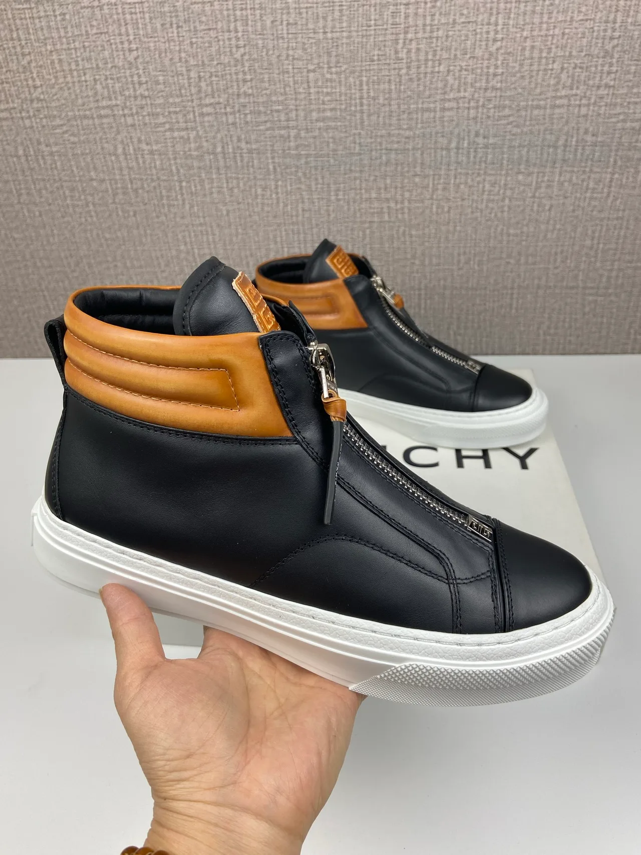 Givenchy Cowhide G Set High-Top Sneakers in Black · view 2