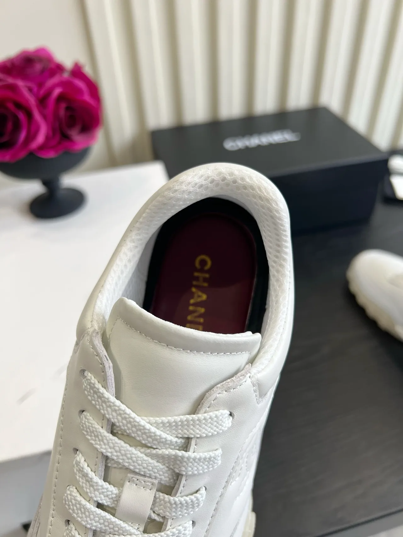 Chanel Suede Denim Sneakers in White · view 8