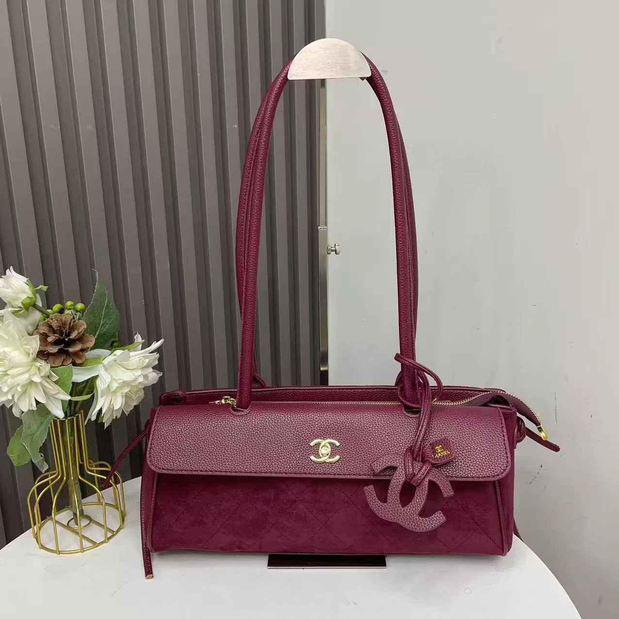 Chanel 89053 Baguette Bag in Black & Brown & Grey & Burgundy & Beige · view 4