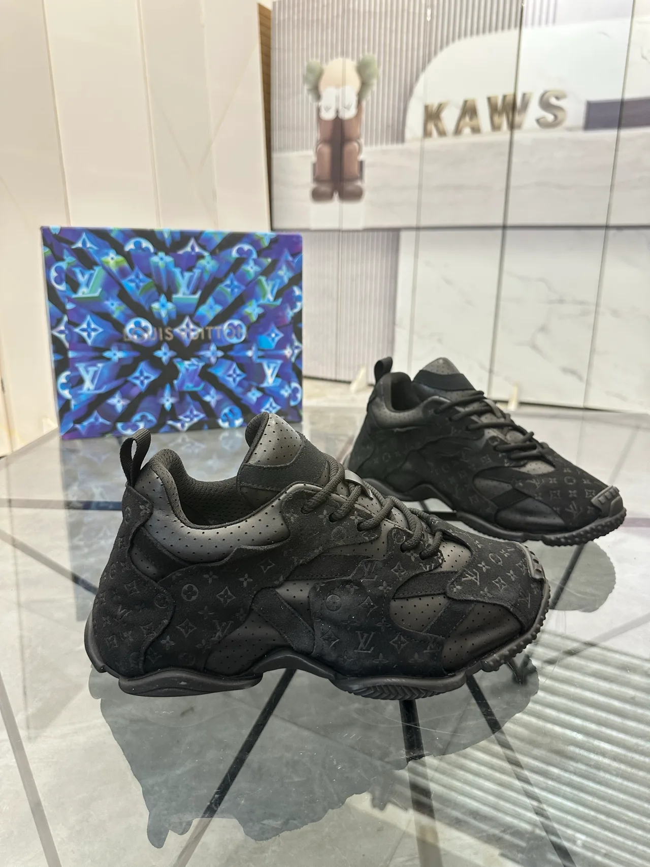 Louis Vuitton Cowhide Sneakers in Black · view 3