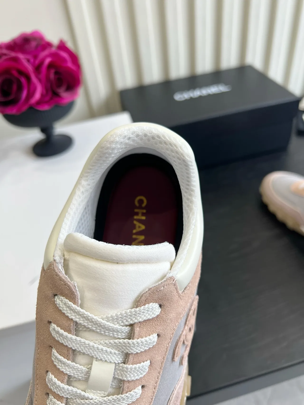 Chanel Suede Denim Sneakers in Pink · view 8