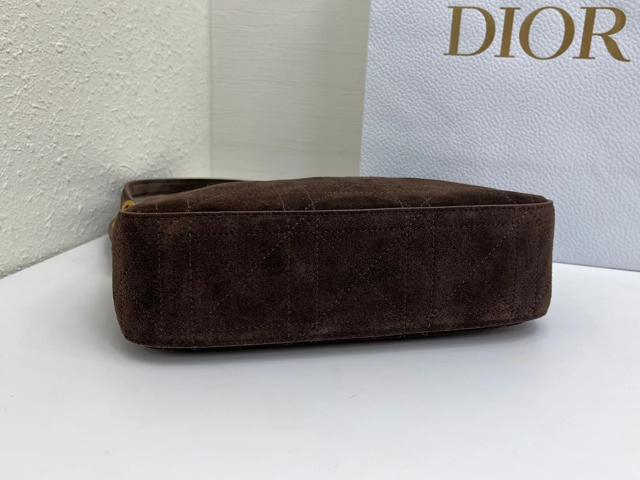 Dior Quilted Suede-Look Hobo Bag in Brown · view 4