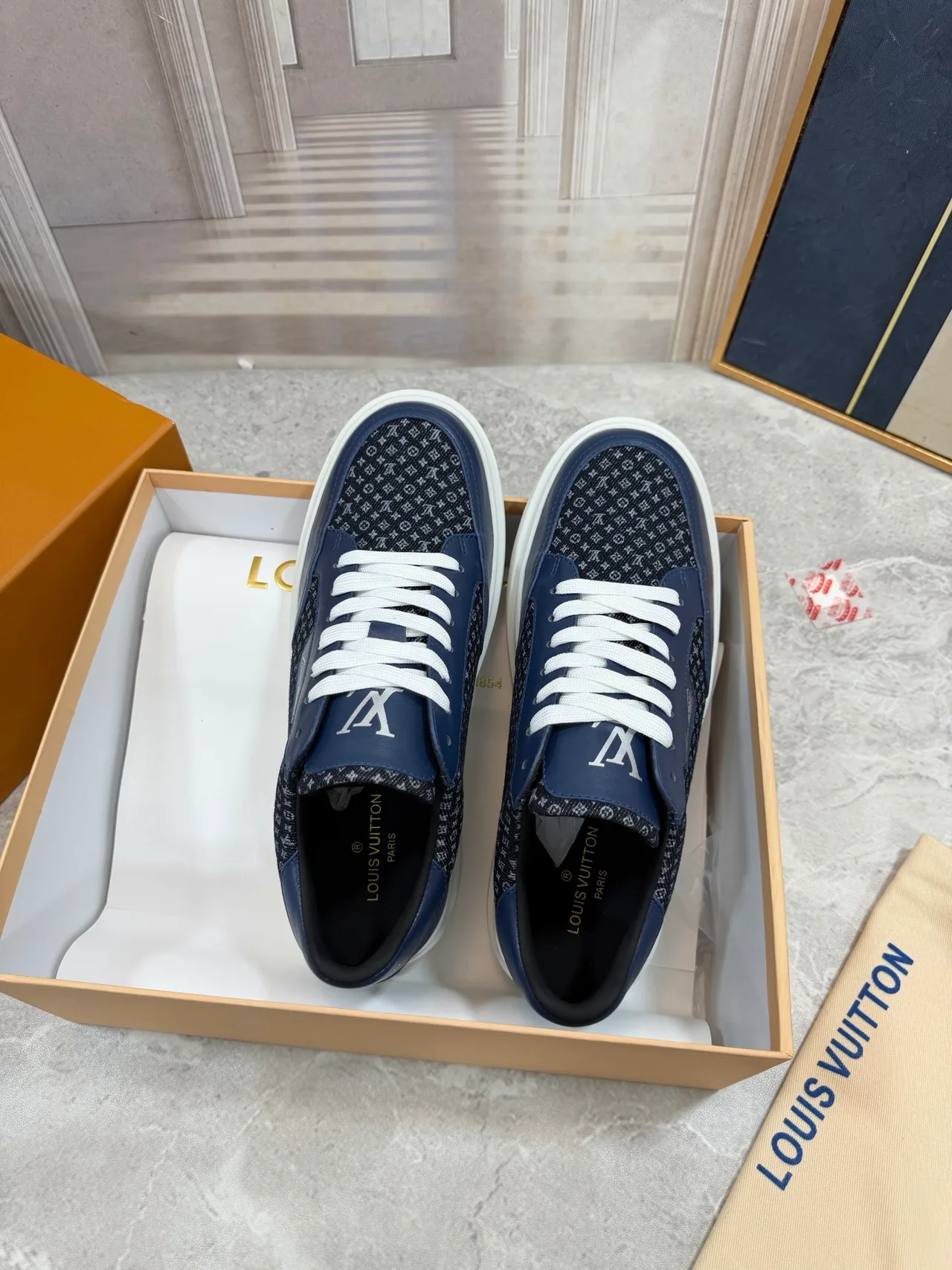 Louis Vuitton Calfskin Sneakers in Blue · view 5