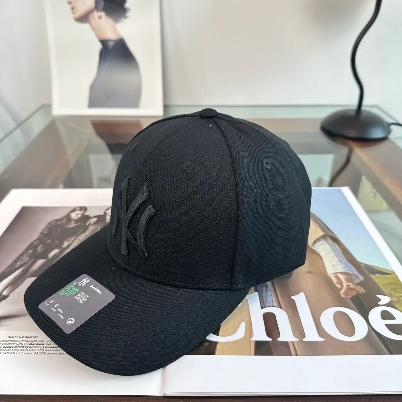 NY Letter Baseball Cap in Black & Grey & White & Brown & Green · view 4