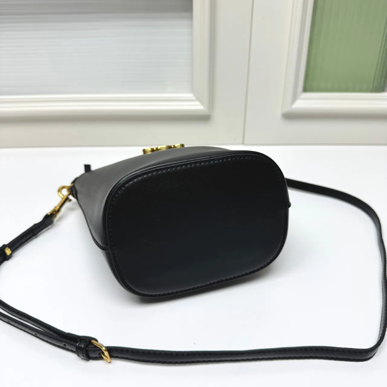 Celine Calfskin Bucket Bag in Black · view 6