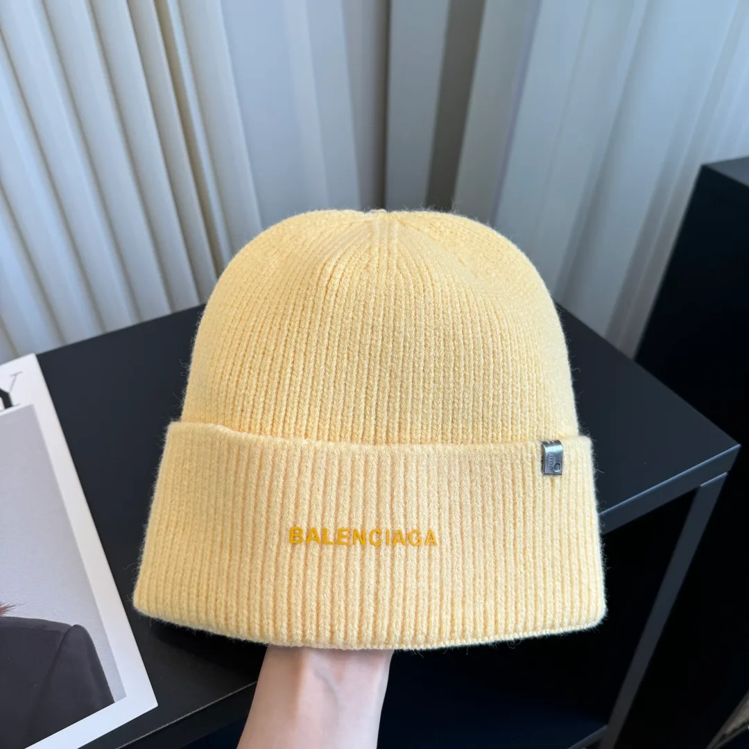 Balenciaga Knit Beanie in Yellow · view 4
